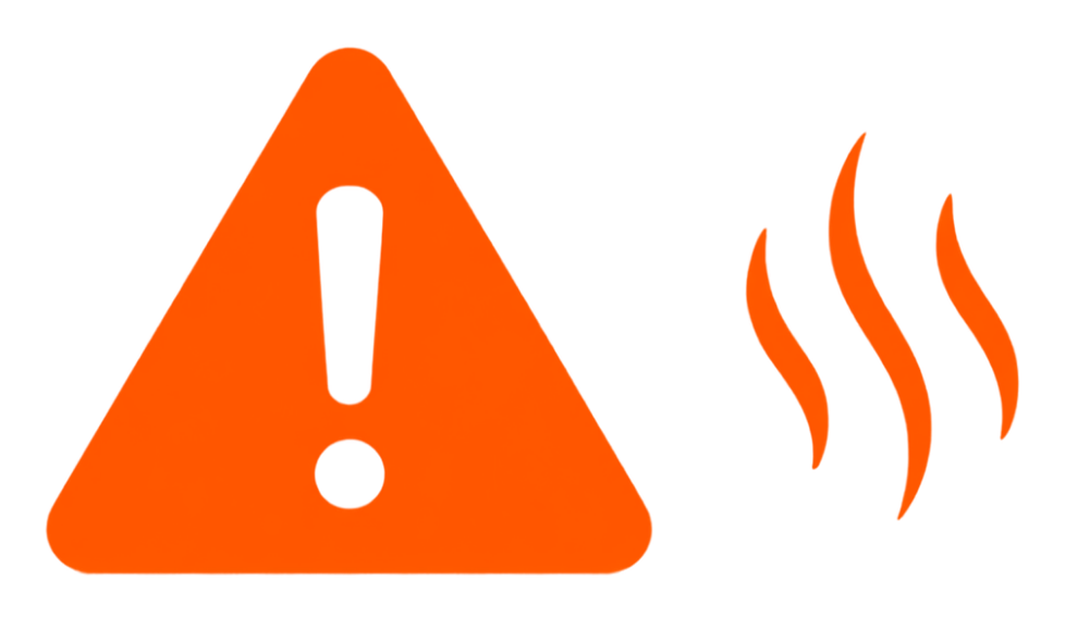 Gas leak caution warning symbol